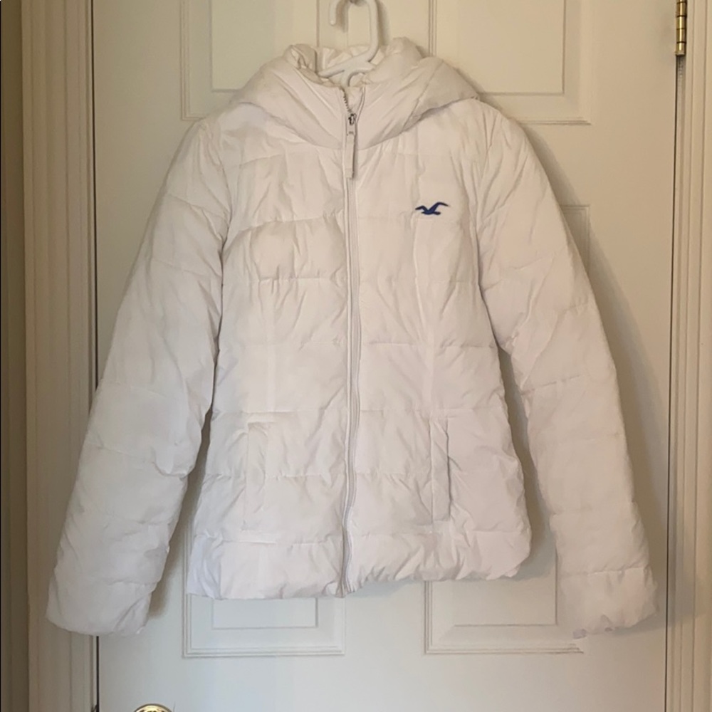 White puffer coat